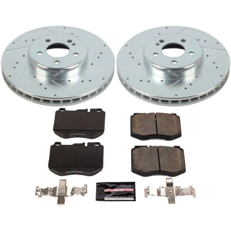 PowerStop — Z23 Daily Driver Carbon-Fiber Ceramic Brake Pad and Drilled & Slotted Rotor Kit