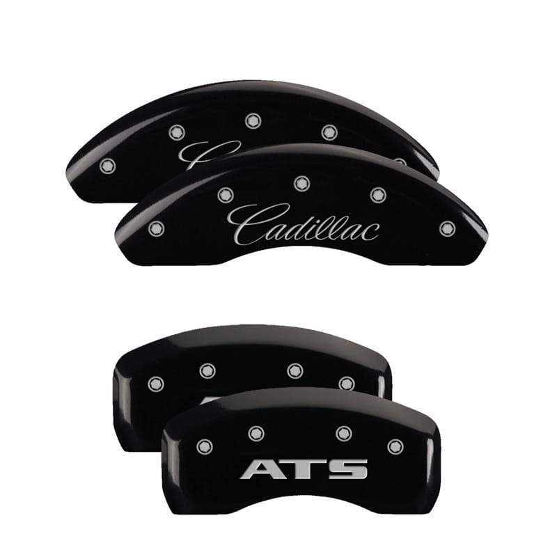 MGP — Set of 4 caliper covers, Engraved Front: Cadillac - Engraved Rear: ATS, Black po