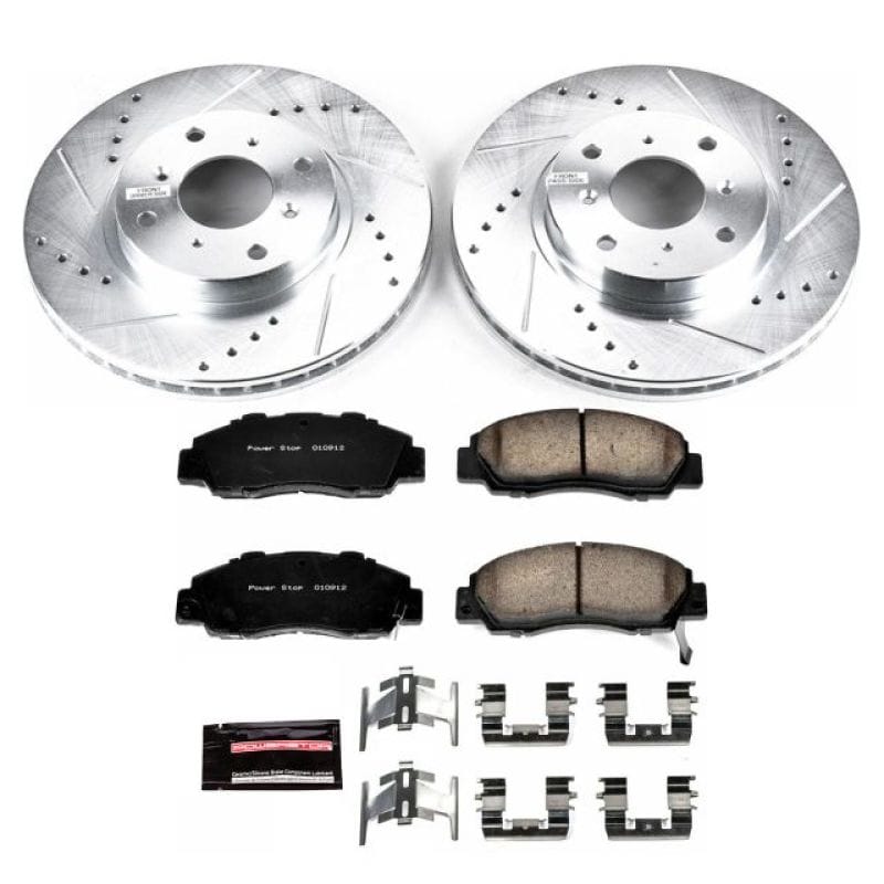 PowerStop — Z23 Daily Driver Carbon-Fiber Ceramic Brake Pad and Drilled & Slotted Rotor Kit