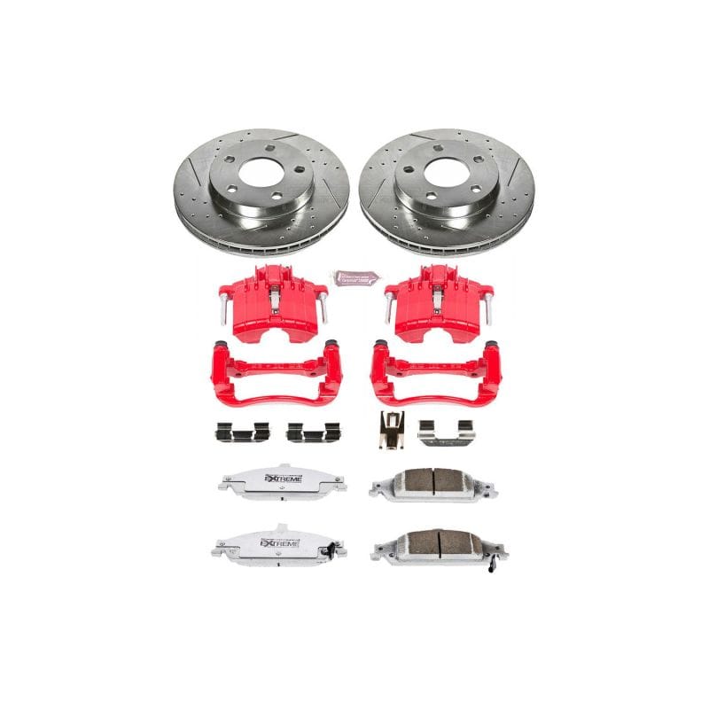 PowerStop — Z26 Street Performance Ceramic Brake Pad, Drilled Slotted Rotor, and Caliper Kit