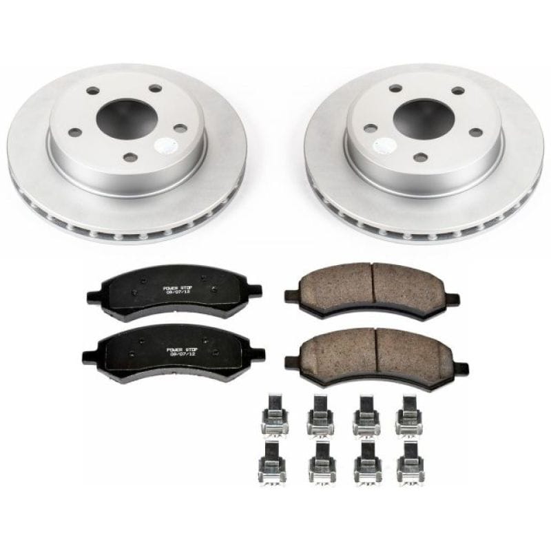 PowerStop — Genuine Geomet Coated Rotor and Low-Dust Ceramic Brake Pad Kit