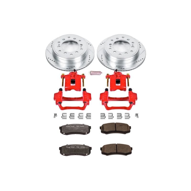 PowerStop — Z36 Truck and SUV Ceramic Brake Pad, Drilled & Slotted Rotor, and Caliper Kit