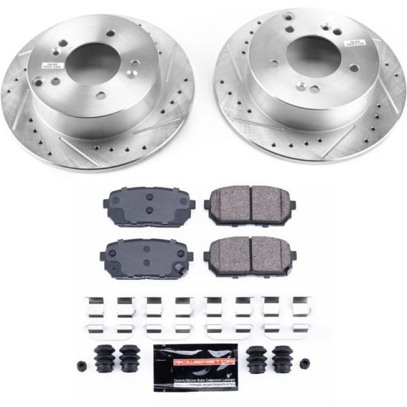 PowerStop — Z23 Daily Driver Carbon-Fiber Ceramic Brake Pad and Drilled & Slotted Rotor Kit
