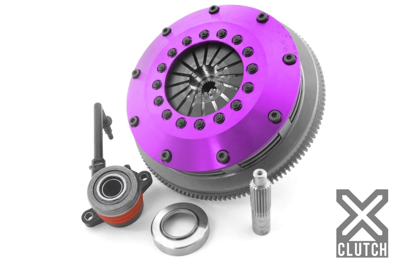 XCLUTCH — Clutch Kit Inc Chromoly Flywheel + HRB; 8" Twin Solid Ceramic Clutch Discs