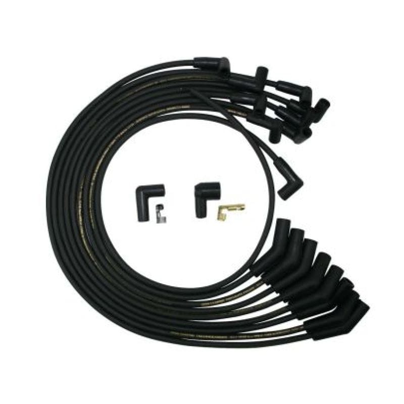Moroso — Moroso Ford 351W Over V/C HEI Unsleeved 135 Degree Mag Tune Ignition Wire Set - Black