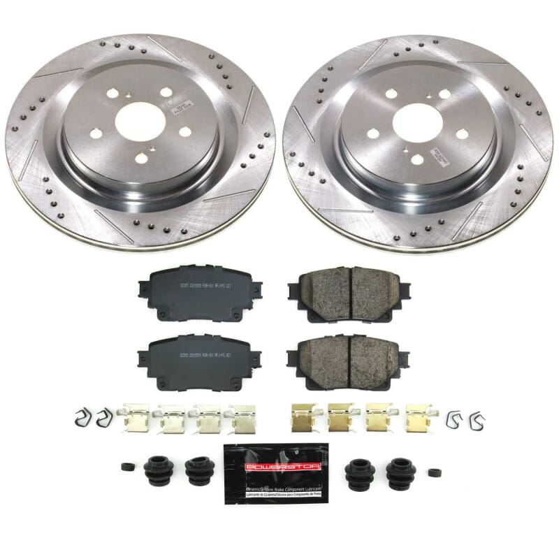 PowerStop — Z23 Daily Driver Carbon-Fiber Ceramic Brake Pad and Drilled & Slotted Rotor Kit