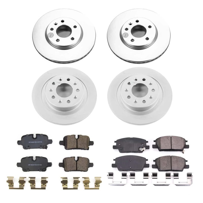 PowerStop — Genuine Geomet Coated Rotor and Low-Dust Ceramic Brake Pad Kit