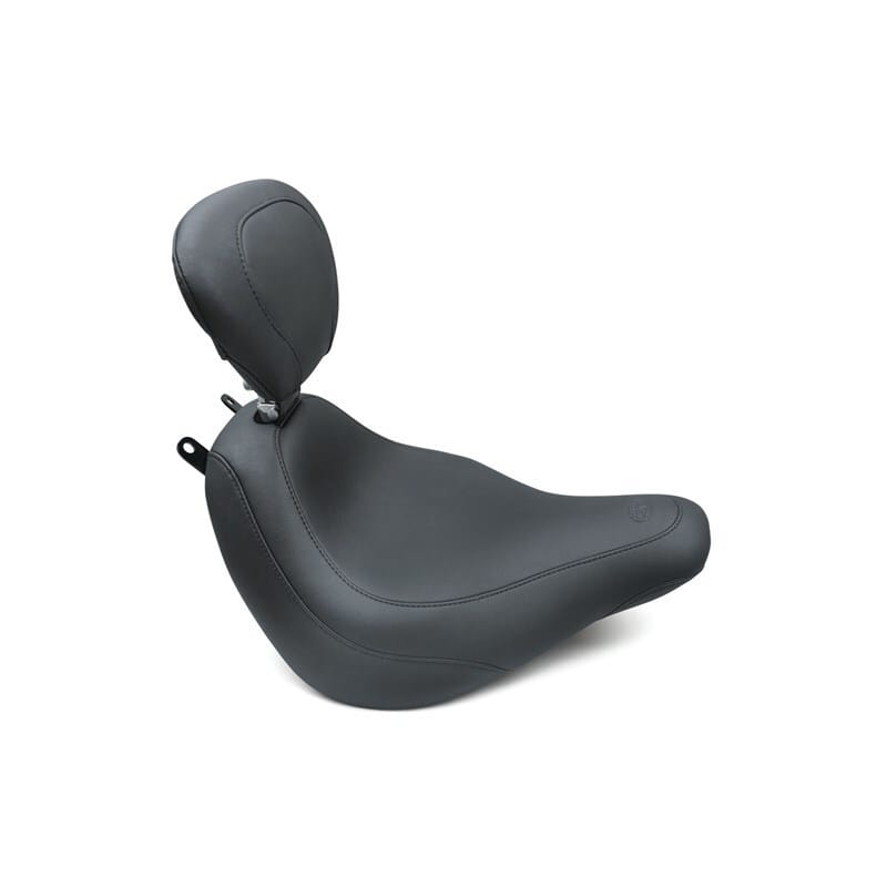 Mustang Motorcycle — Mustang 18-21 Harley Heritage Classic & Deluxe Wide Tripper Solo Seat w/Driver Backrest - Black