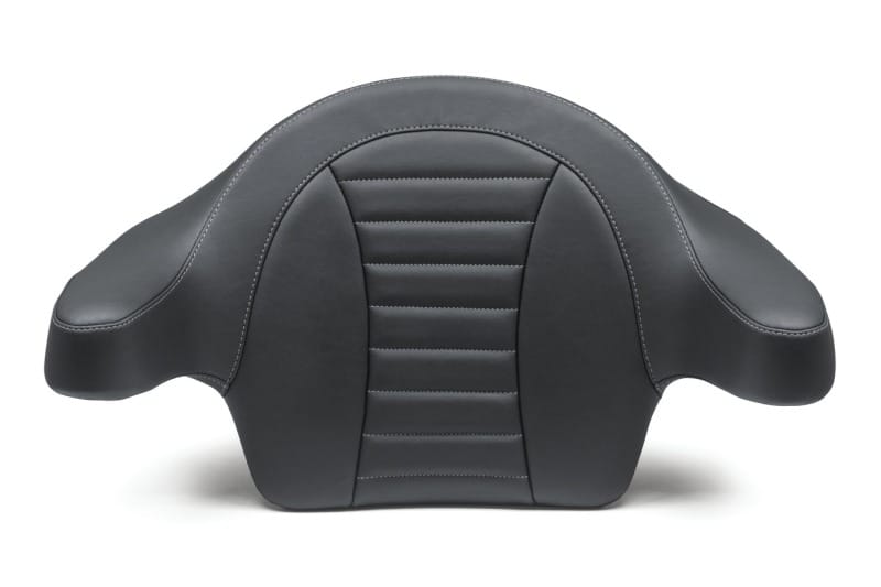 Mustang Motorcycle — Mustang 14-21 HD FL Touring Extended Arm Wrap-Around Backrest Deluxe - Black w/Grey Stitching