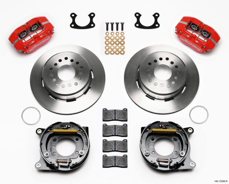 Wilwood — KIT,REAR,DISC/DRUM,DP-DB,SMALL FORD 2.50 OFF,1PC .81 ROTOR,RED