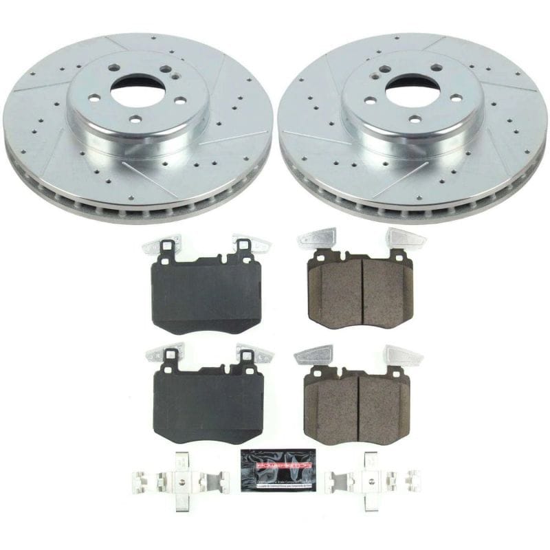 PowerStop — Z23 Daily Driver Carbon-Fiber Ceramic Brake Pad and Drilled & Slotted Rotor Kit