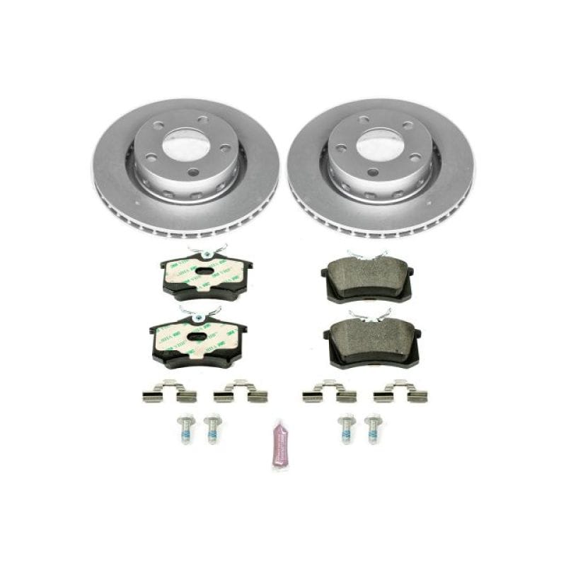 PowerStop — Genuine Geomet Coated Rotors, ECE-R90 Brake Pads + Hardware Kit