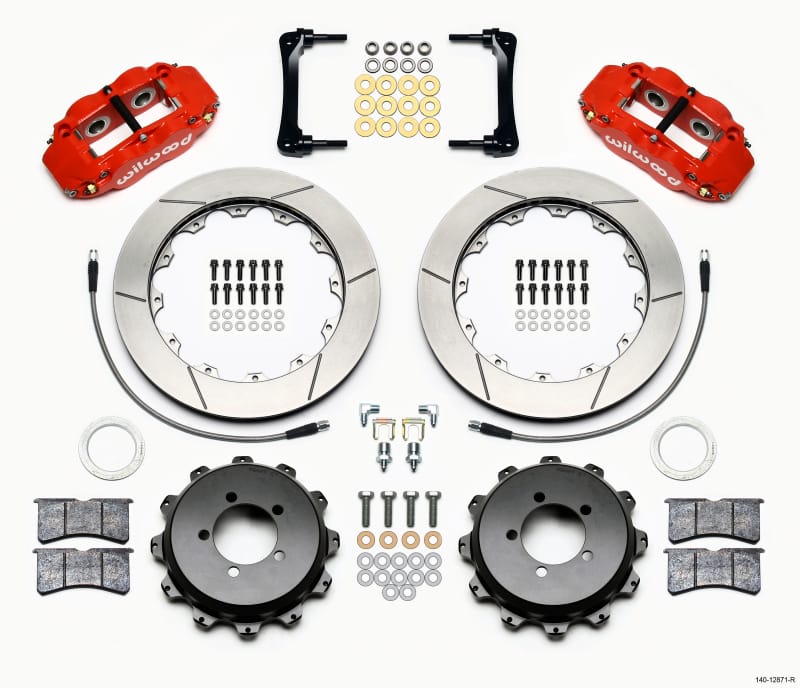 Wilwood — KIT,REAR,2012 SCION FRS,FNSL4R,12.88x.81 ROTOR,REAR MT,RED,W/LINES