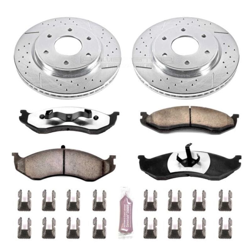 PowerStop — Z36 Truck and SUV Carbon-Fiber Ceramic Brake Pad and Drilled & Slotted Rotor Kit