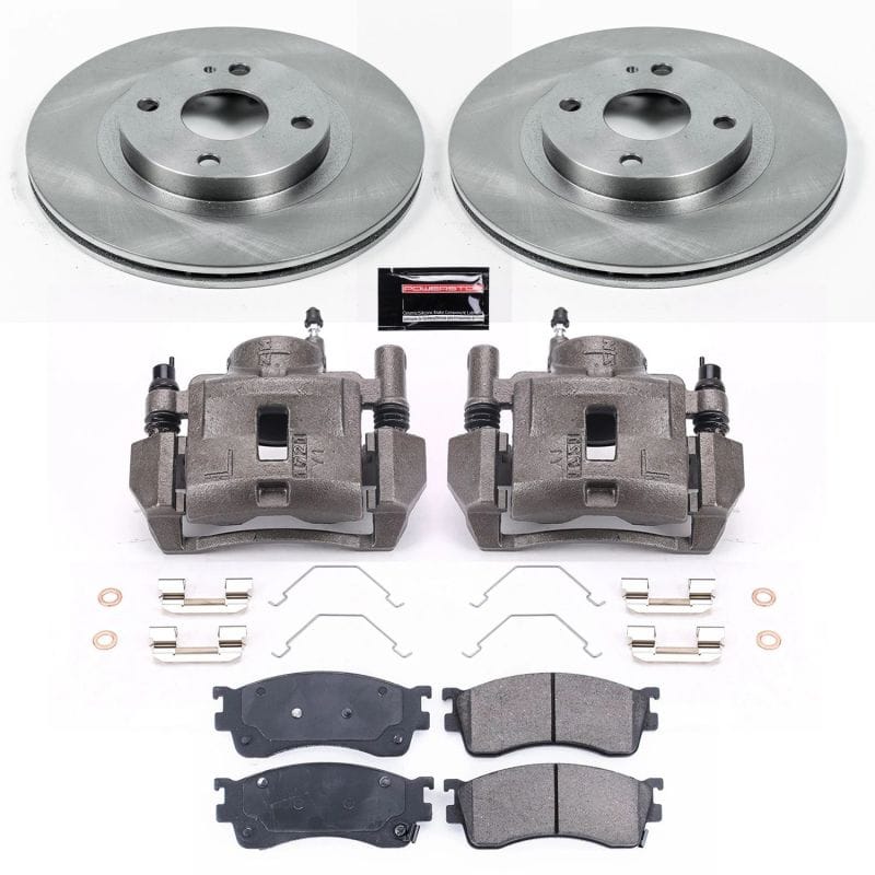 PowerStop — OE Stock Replacement Low-Dust Ceramic Brake Pad, Rotor and Caliper Kit