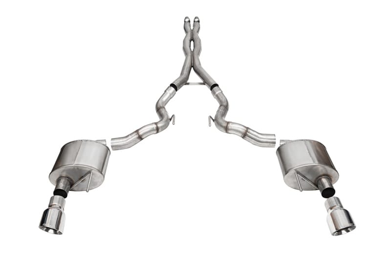 CORSA Performance — 3.0in. Dual Rear Exit Cat-Back Exhaust System with 4.5in. Polished Pro Series Ti