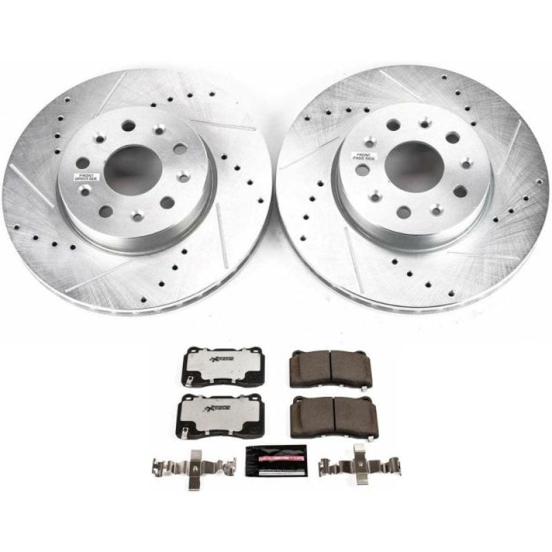 PowerStop — Z26 Street Performance Ceramic Brake Pad and Drilled & Slotted Rotor Kit