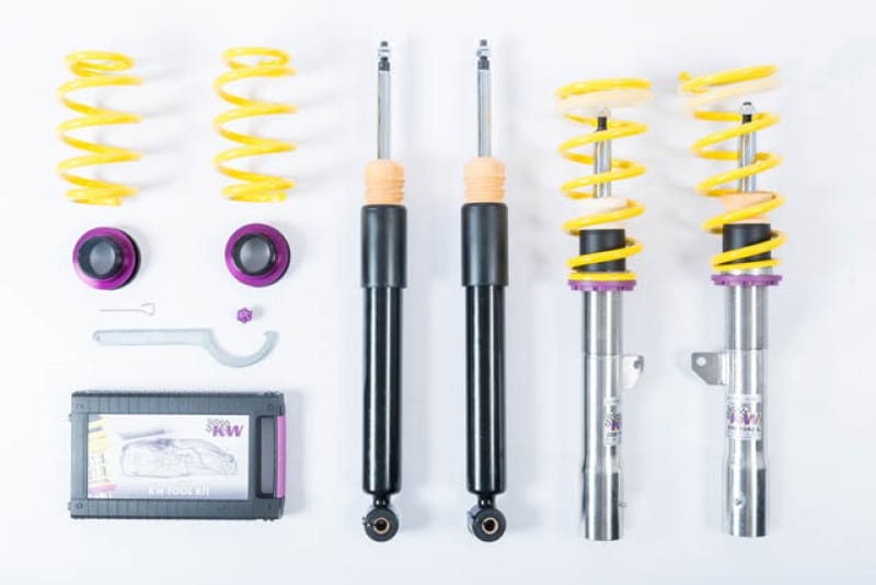 KW — Height adjustable stainless steel coilover system with pre-configured damping
KW COILOVER KIT V1 - 102200BN