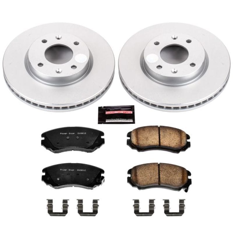 PowerStop — Genuine Geomet Coated Rotor and Low-Dust Ceramic Brake Pad Kit
