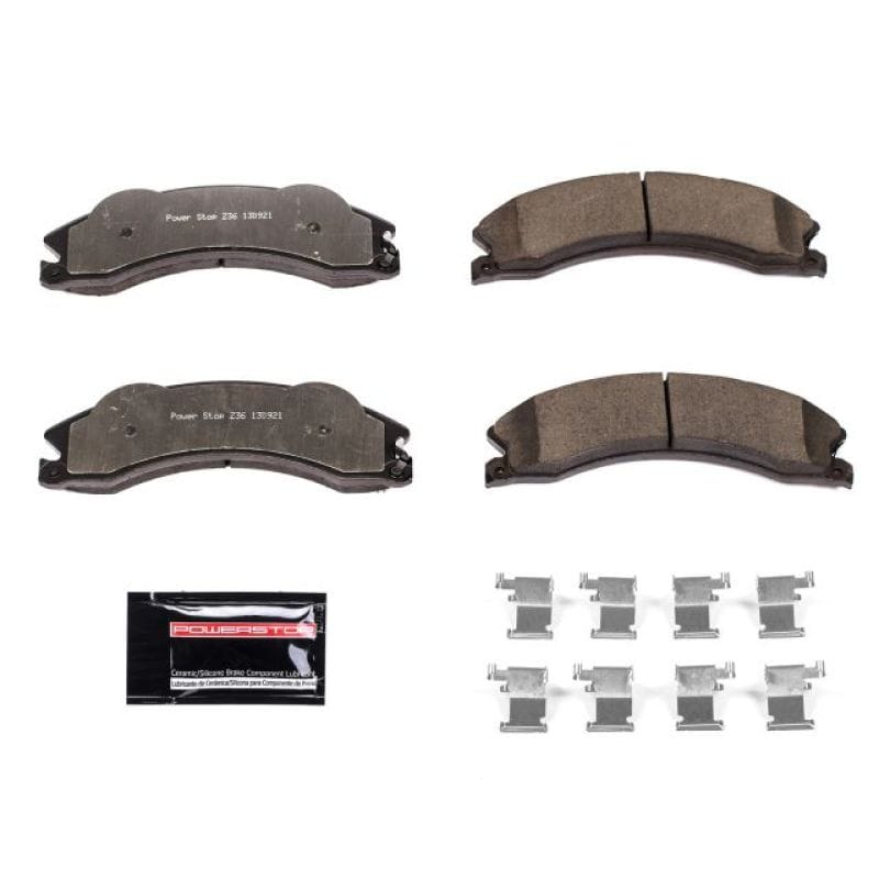 PowerStop — PowerStop - Z36 Truck and SUV Carbon-Fiber Ceramic Brake Pads with Hardware Kit