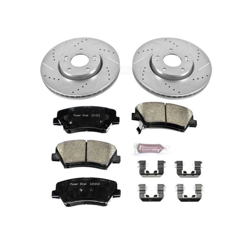 PowerStop — Z23 Daily Driver Carbon-Fiber Ceramic Brake Pad and Drilled & Slotted Rotor Kit