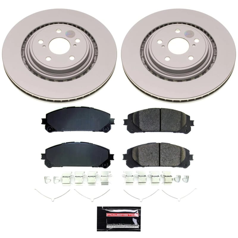PowerStop — Genuine Geomet Coated Rotor and Low-Dust Ceramic Brake Pad Kit