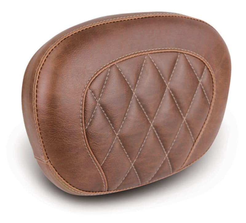 Mustang Motorcycle — Mustang 97-23 Harley Touring Sissy Bar Pad (12 inch x 9 inch) Diamond Stitch - Brown