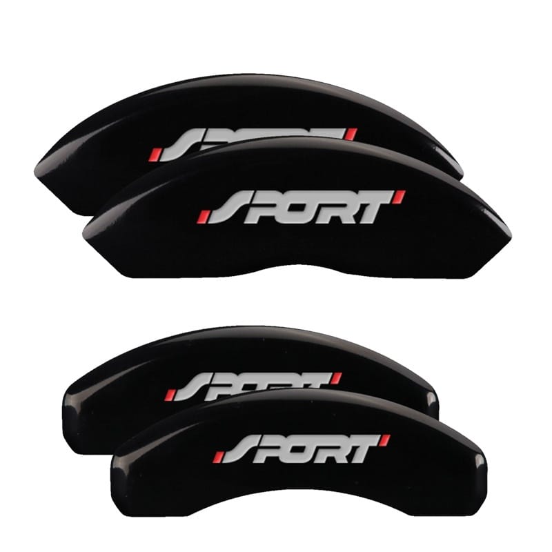 MGP — Set of 4 caliper covers, Engraved Front and Rear: No bolts/Sport, Black powder c