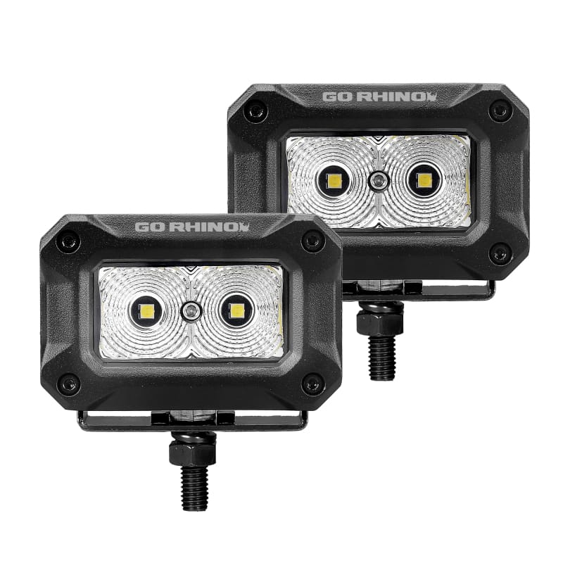 Go Rhino — Bright Series - 3x2 Rectangular LED Flood Lights, Pair