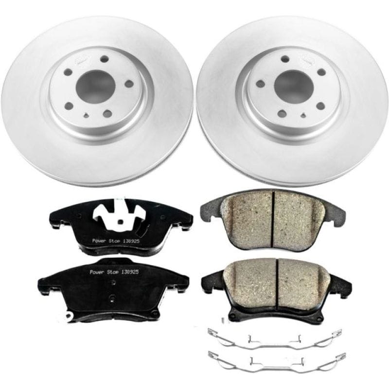 PowerStop — Genuine Geomet Coated Rotor and Low-Dust Ceramic Brake Pad Kit