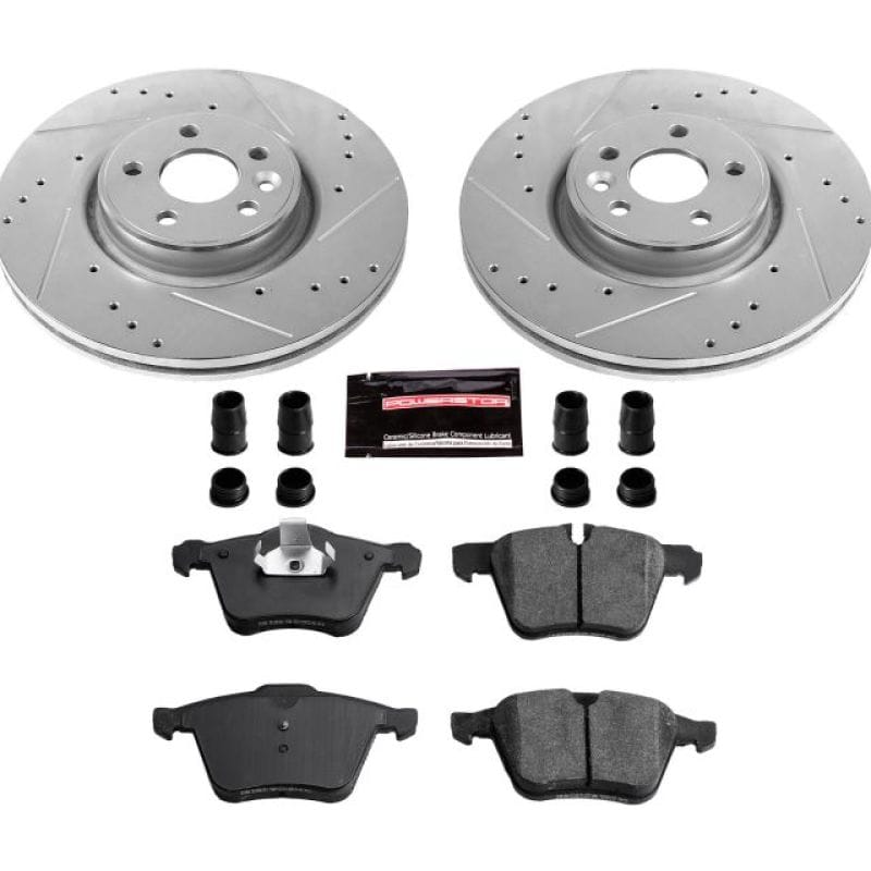 PowerStop — Z23 Daily Driver Carbon-Fiber Ceramic Brake Pad and Drilled & Slotted Rotor Kit