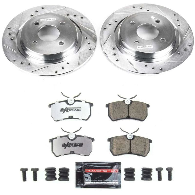 PowerStop — Z26 Street Performance Ceramic Brake Pad and Drilled & Slotted Rotor Kit