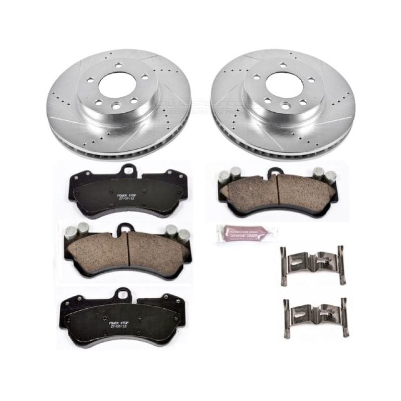 PowerStop — Z23 Daily Driver Carbon-Fiber Ceramic Brake Pad and Drilled & Slotted Rotor Kit
