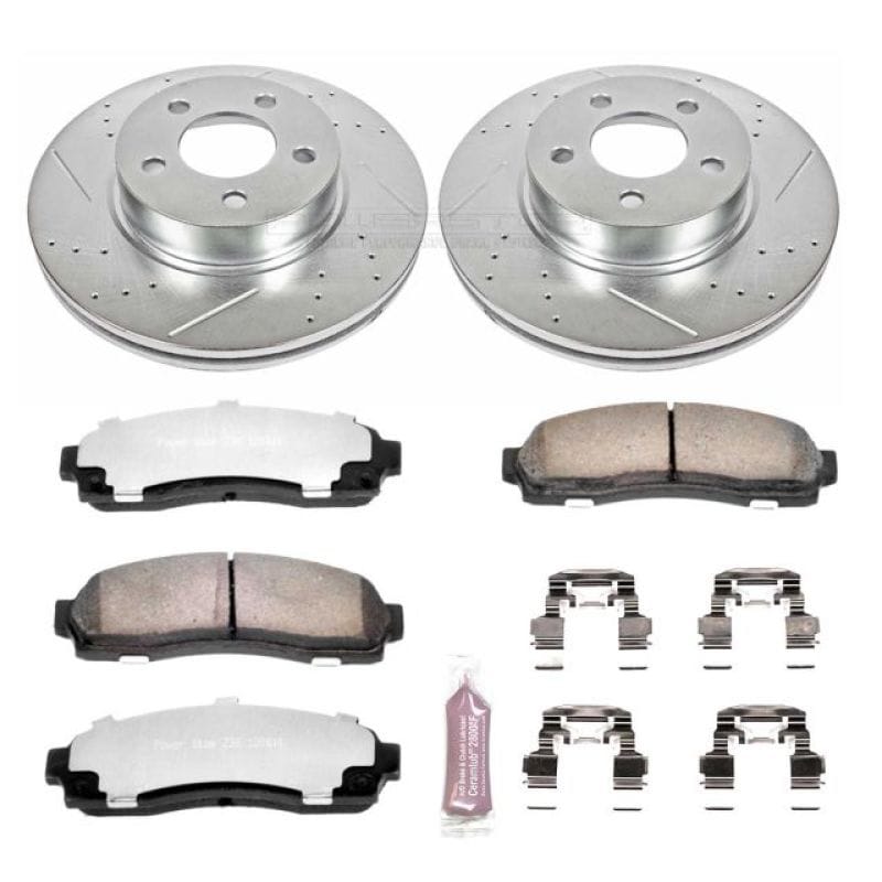 PowerStop — Z36 Truck and SUV Carbon-Fiber Ceramic Brake Pad and Drilled & Slotted Rotor Kit