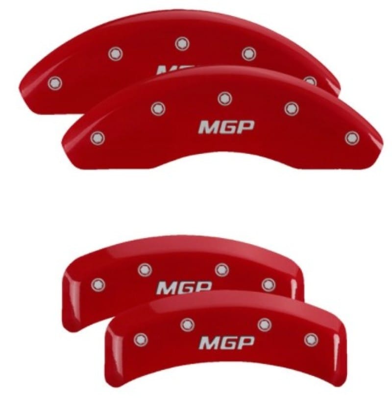 MGP — Set of 4 caliper covers, Engraved Front and Rear: MGP, Red powder coat finish, s