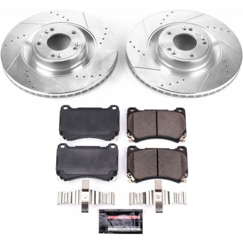 PowerStop — Z23 Daily Driver Carbon-Fiber Ceramic Brake Pad and Drilled & Slotted Rotor Kit