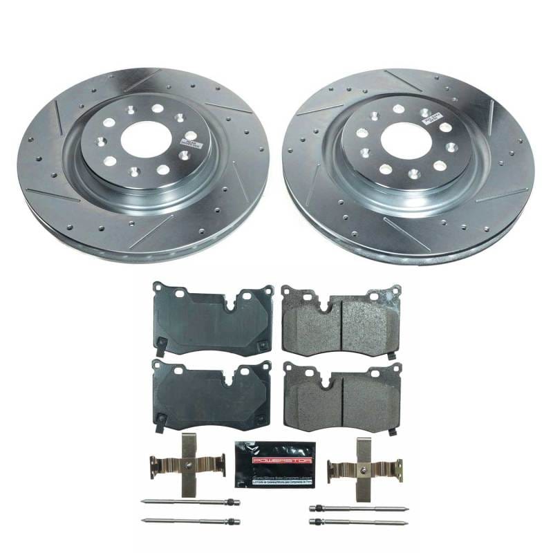 PowerStop — Z23 Daily Driver Carbon-Fiber Ceramic Brake Pad and Drilled & Slotted Rotor Kit