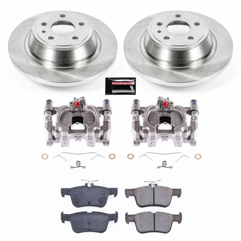 PowerStop — OE Stock Replacement Low-Dust Ceramic Brake Pad, Rotor and Caliper Kit