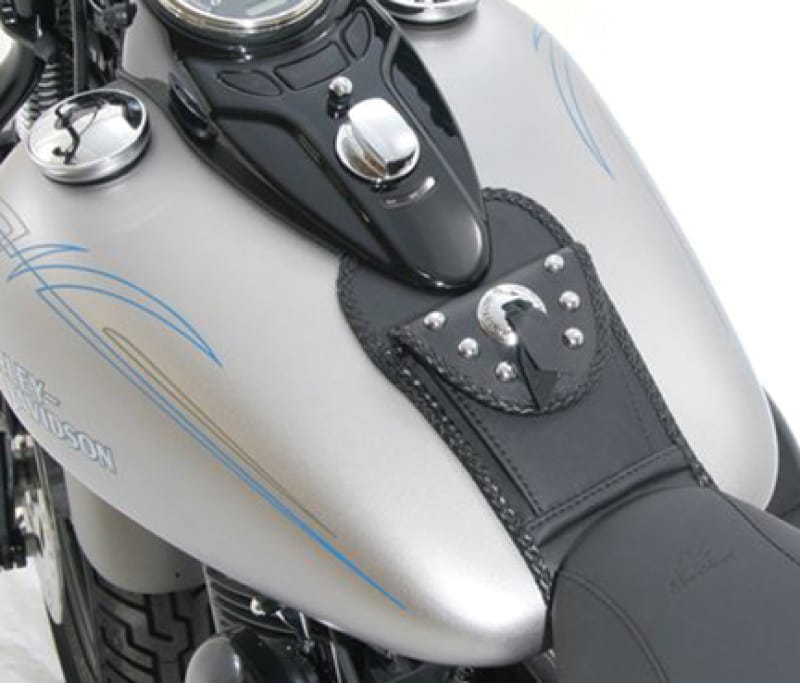 Mustang Motorcycle — Mustang 08-13 Harley FLSTB Softail Tank Bib w/Studs - Black