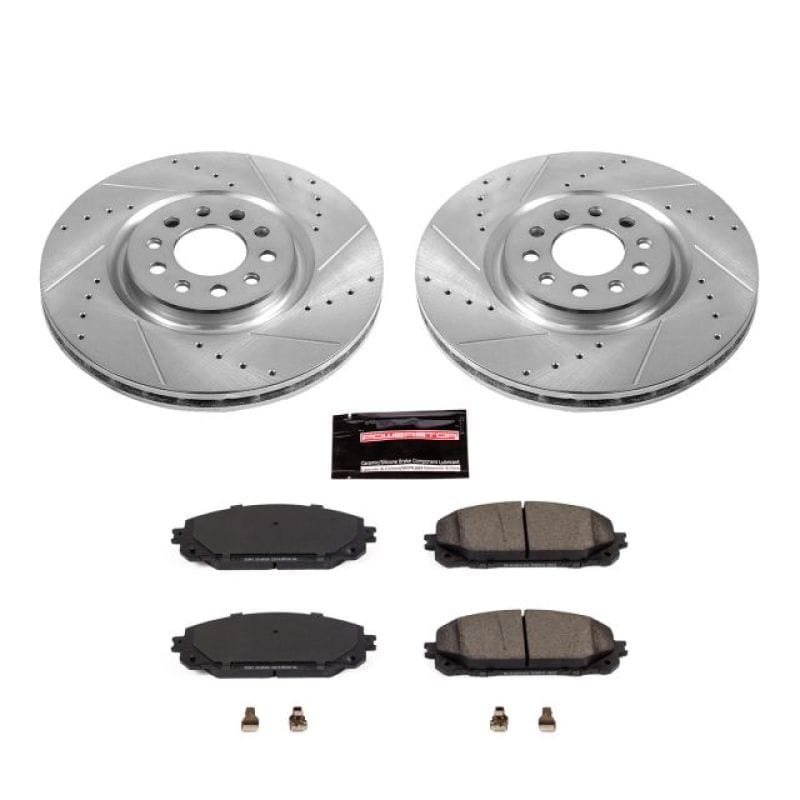 PowerStop — Z23 Daily Driver Carbon-Fiber Ceramic Brake Pad and Drilled & Slotted Rotor Kit