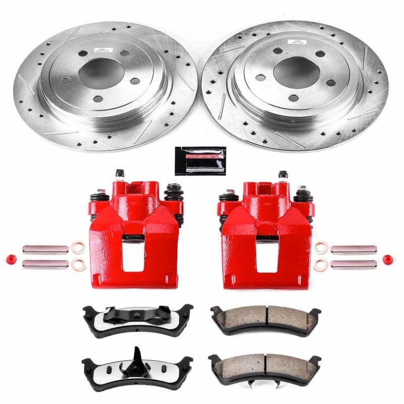 PowerStop — Z36 Truck and SUV Ceramic Brake Pad, Drilled & Slotted Rotor, and Caliper Kit