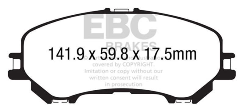 EBC — EBC 14+ Nissan Rogue 2.5 2 row seating Ultimax2 Front Brake Pads
Disc Brake Pad