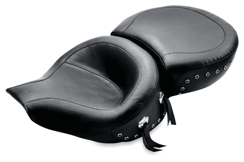 Mustang Motorcycle — Mustang 94-96 Harley Road King Standard Touring 1PC Seat w/Black Pearl Studs - Black