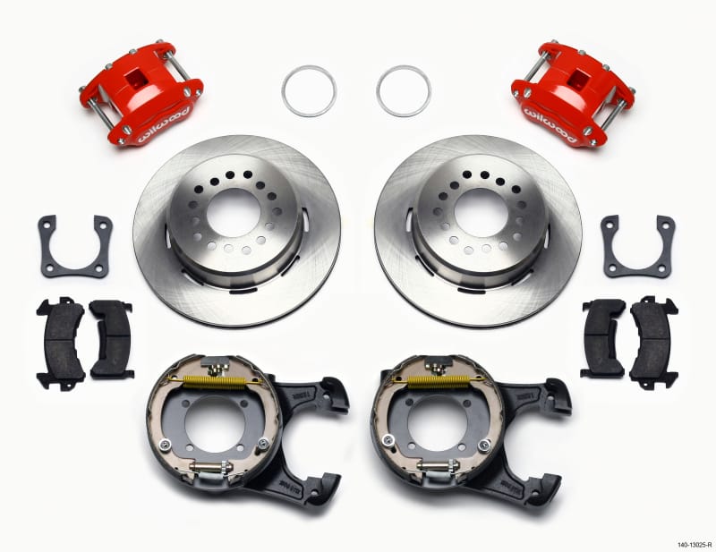 Wilwood — KIT,REAR,DISC/DRUM,12 BOLT CHEVY,2.81 OFFSET 1PC .81 ROTOR,STAGGERED,SPCL,RED