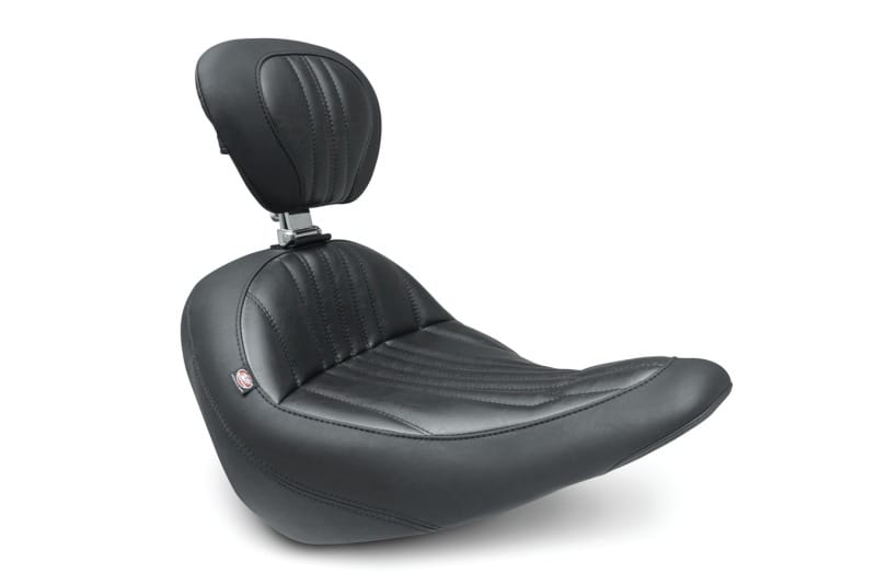 Mustang Motorcycle — Mustang 18-21 Harley Low Rider, Sport Glide Standard Touring Solo Seat w/Driver Backrest - Black