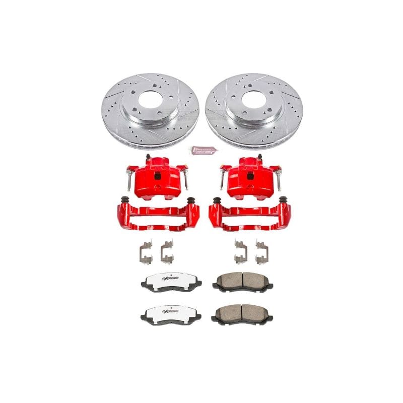 PowerStop — Z26 Street Performance Ceramic Brake Pad, Drilled Slotted Rotor, and Caliper Kit