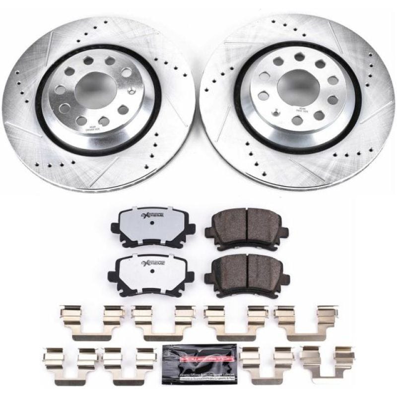 PowerStop — Z26 Street Performance Ceramic Brake Pad and Drilled & Slotted Rotor Kit