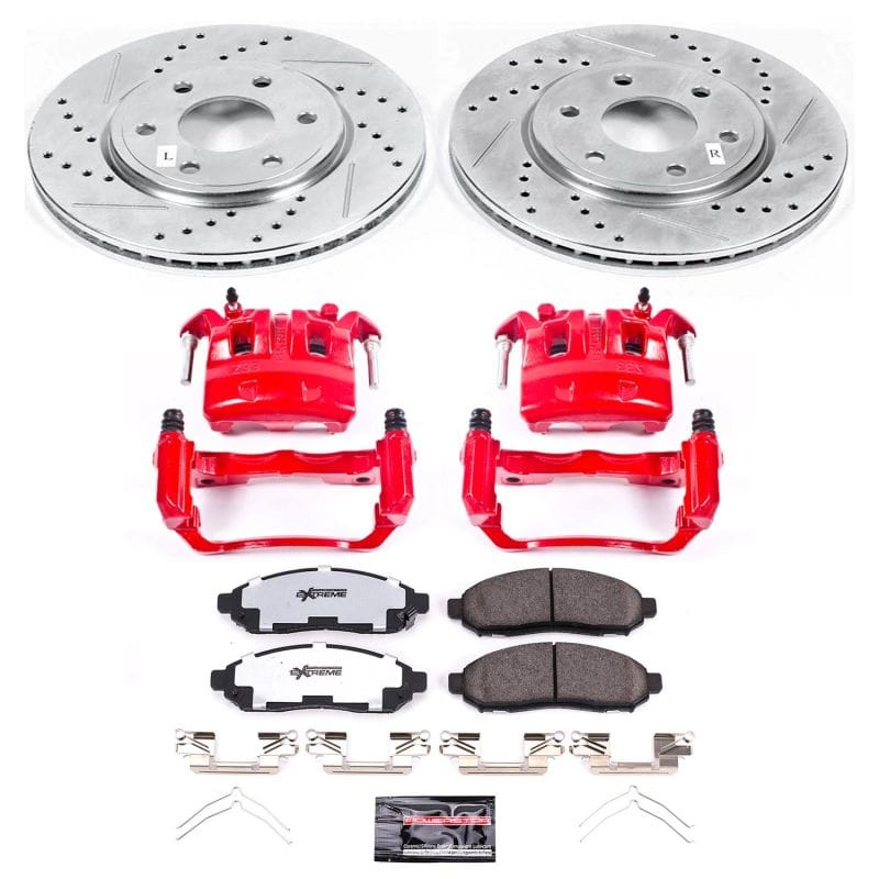 PowerStop — Z36 Truck and SUV Ceramic Brake Pad, Drilled & Slotted Rotor, and Caliper Kit