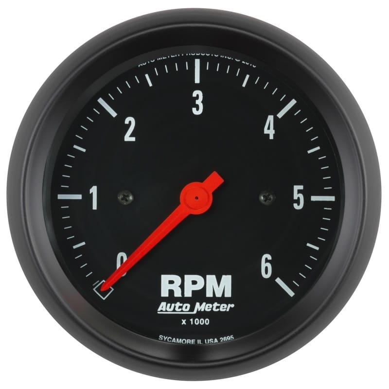 AutoMeter — GAUGE, TACHOMETER, 3 3/8", 6K RPM, IN-DASH, Z-SERIES