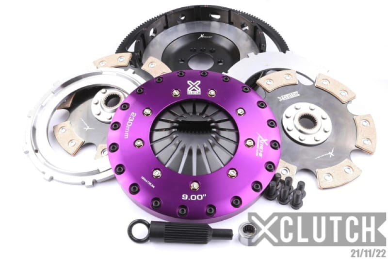 XCLUTCH — Clutch Kit Inc Chromoly Flywheel; 9" Twin Solid Ceramic Clutch Discs